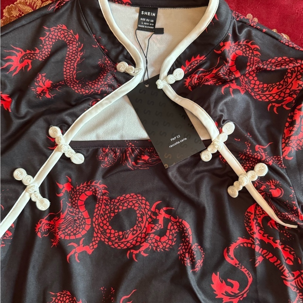 Black Dragon Bodycon Dress (Size L) - Picture 2 of 5